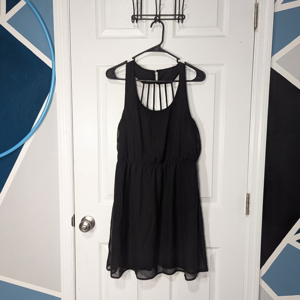 No Boundaries Black Sheer Strappy Dress